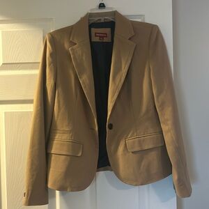 Tan jacket, very soft but structured. Great condition.
